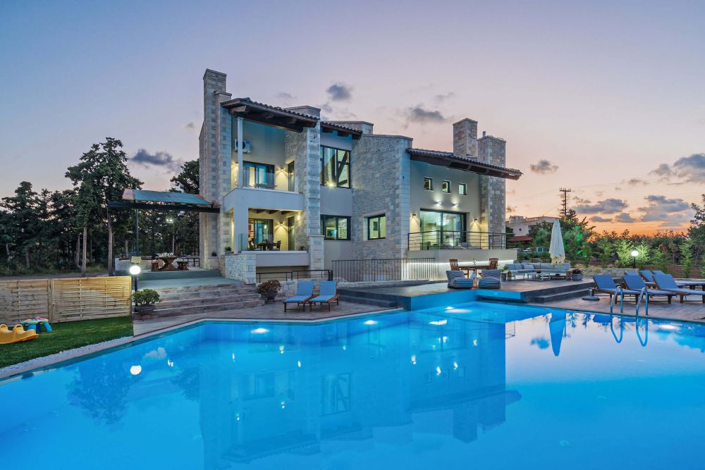 pool at dusk